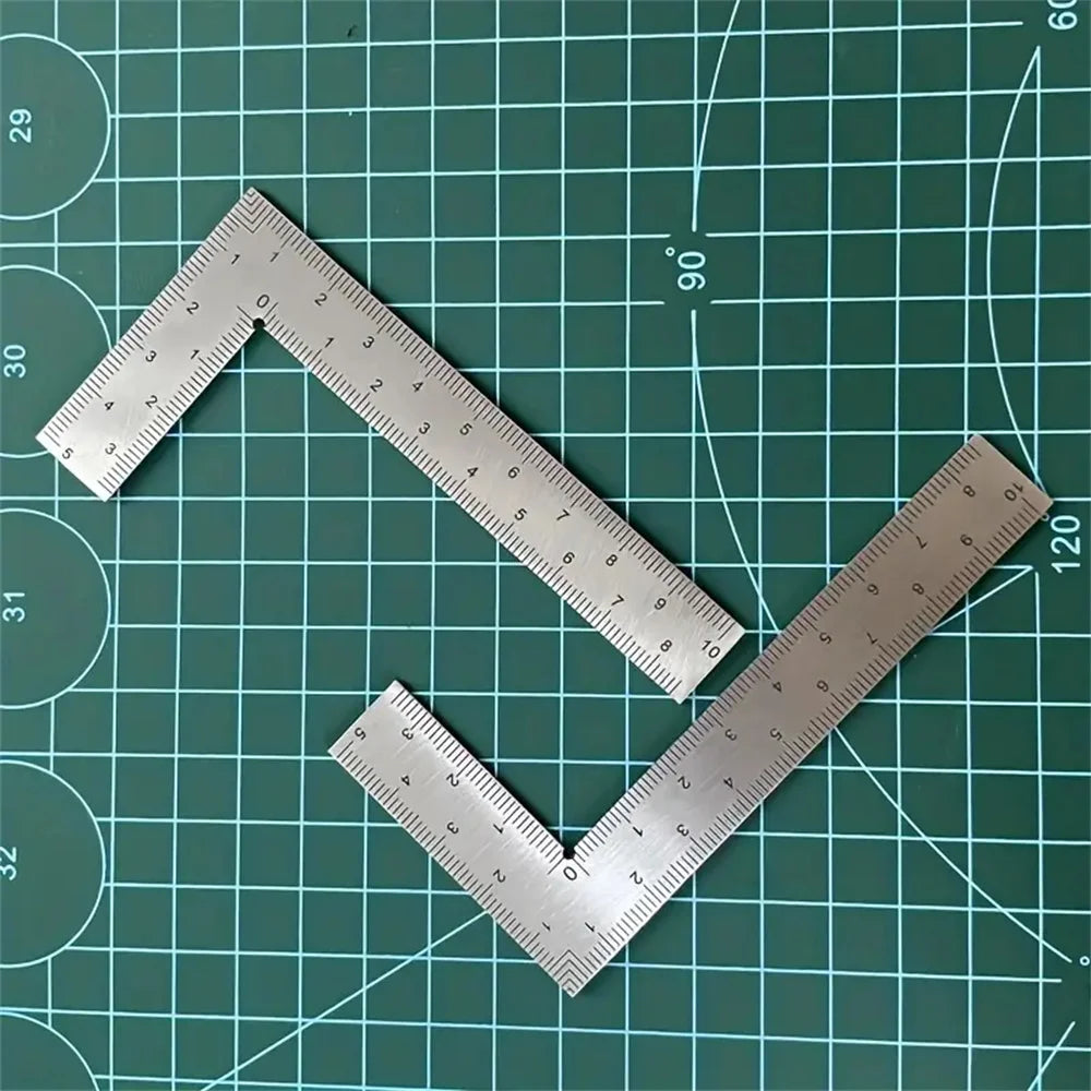 Mini Stainless Steel L-Shaped Double-Sided Precision Ruler, Tool for Leather Fabric Design