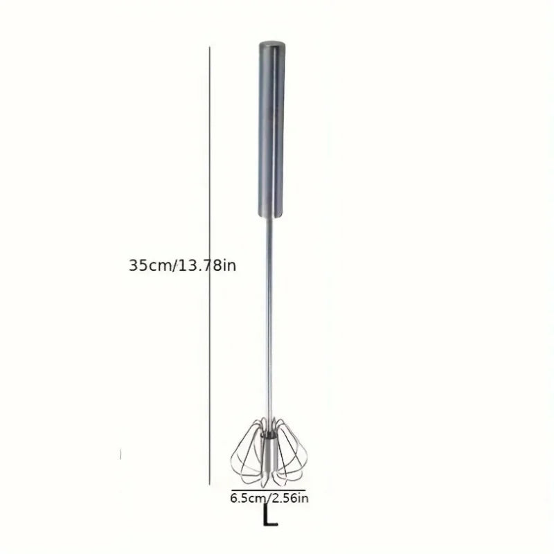 Stainless Steel Egg Beater Durable Semi-Automatic Mixes, Stirs and Beats for Kitchen Baking