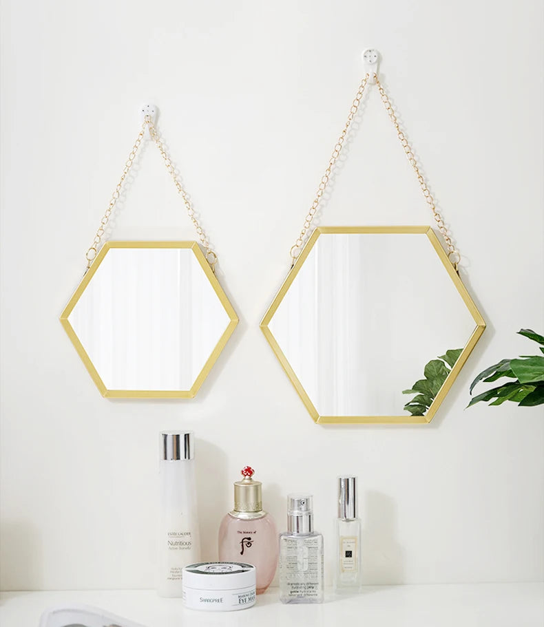 Hexagon Shaped Mirrors Wall Decor