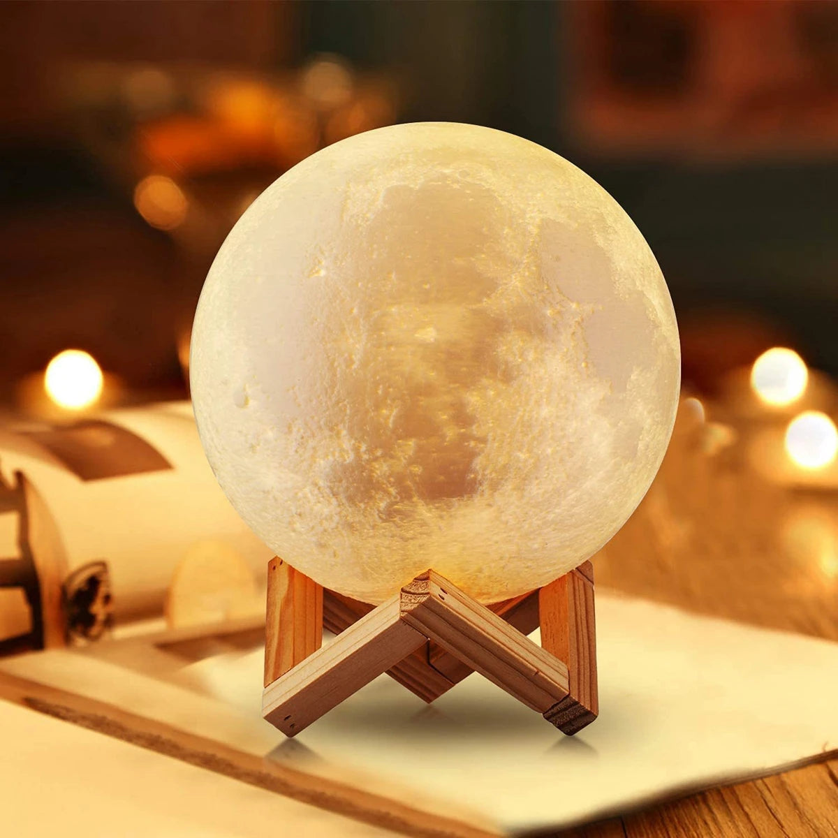 8cm Moon Lamp, LED night Light With Stand
