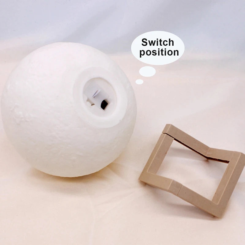 8cm Moon Lamp, LED night Light With Stand
