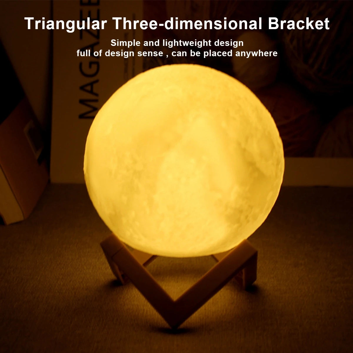 8cm Moon Lamp, LED night Light With Stand